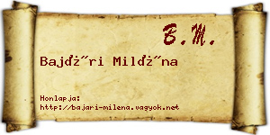 Bajári Miléna névjegykártya